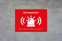 Alarmsicherung Hinweisschild
