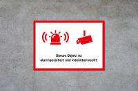 Alarmsicherung und Videoüberwachung Hinweisschild
