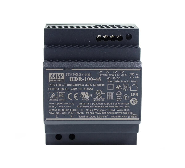 Schaltnetzteil DC, 48V, 1.92A, für DIN Hutschiene für IP-2Draht Module etc.