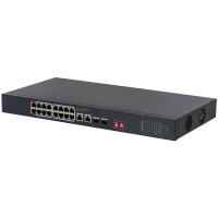 TURM 20- Port Unmanaged Gigabit PoE Switch, 16x RJ45 bis...