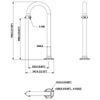TURM Brüstungshalterung, Länge 700mm, ideal...