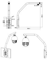 TURM Brüstungshalterung 878mm  für PTZ und Dome...