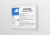 Videoüberwachung Hinweisschild nach DSGVO,...